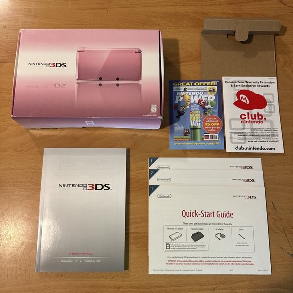 EMPTY BOX Nintendo 3DS Pearly Pink w/ Inner Box and Manuals - NO Console - Picture 1 of 10